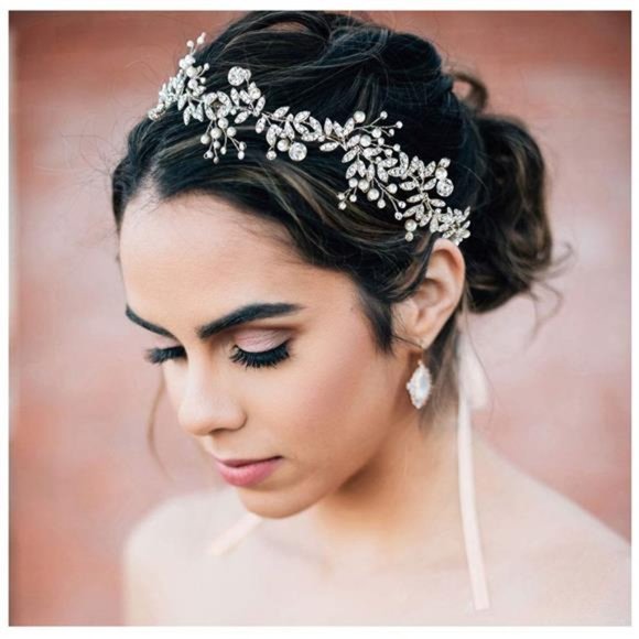 SWEETV Crystal Bridal Headpieces for Brides Silver Wedding Hair Bride Headband main image 5